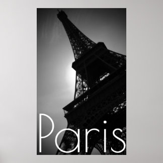 Poster Tour Eiffel noir blanc à Paris