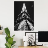Poster Tour Eiffel Noir Blanc à Paris Nuit (Bureau à domicile)