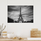 Poster Tour Eiffel Noir Blanc Paris Europe Voyage (Cuisine)