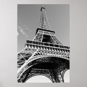 Poster Tour Eiffel Noir & Blanc Paris Romance Ville