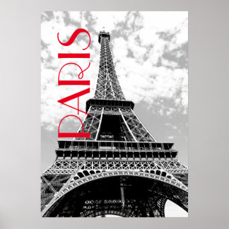 Poster Tour Eiffel Noir Blanc Paris Voyage