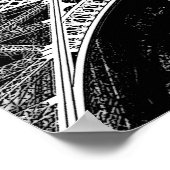 Poster Tour Eiffel noir et blanc Paris Voyage (Coin)