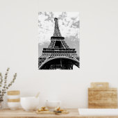 Poster Tour Eiffel noir et blanc Paris Voyage (Cuisine)