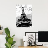 Poster Tour Eiffel noir et blanc Paris Voyage (Bureau à domicile)