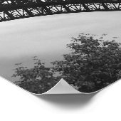 Poster Tour Eiffel noir et blanc vue d'en bas (Coin)
