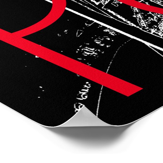 Poster Tour Eiffel noire et blanche à Paris - Œuvre d'art (Coin)