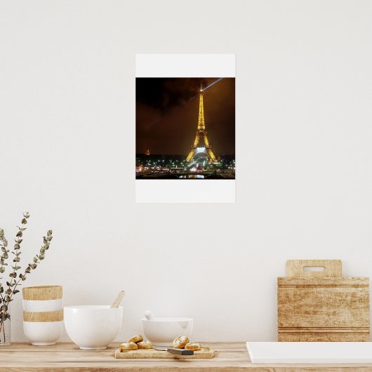 Poster Tour Eiffel par nuit (Cuisine)