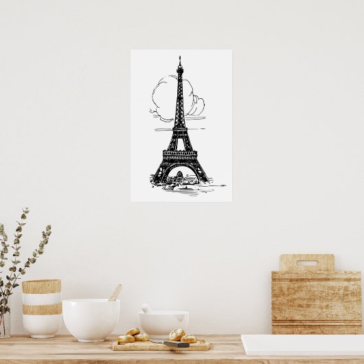 Poster Tour Eiffel Paris (Cuisine)