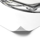 Poster Tour Eiffel Paris Aquarelle Bordure victorienne (Coin)