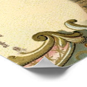 Poster tour eiffel paris art nouveau bleu vintage (Coin)