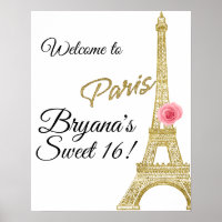 Tour Eiffel Paris Étincelle Or Rose Rose France