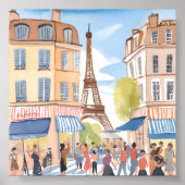 Poster Tour Eiffel Paris France | Aquarelle européenne (Devant)