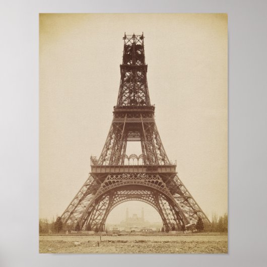 Poster Tour Eiffel, Paris, France, Construction (Devant)