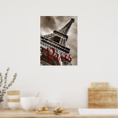 Poster Tour Eiffel Paris Sepia Vintage (Cuisine)
