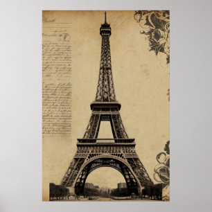 Poster Tour Eiffel Paris Vintage