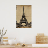 Poster Tour Eiffel Paris Vintage (Cuisine)