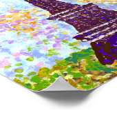Poster Tour Eiffel Pointillisme Paysage lumineux K Hubler (Coin)