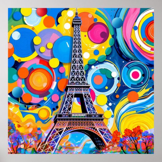 Poster Tour Eiffel Pop Art (Devant)