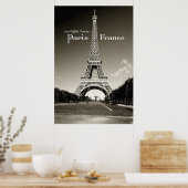 Poster tour eiffel rétro (Cuisine)