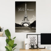 Poster tour eiffel rétro (Bureau à domicile)