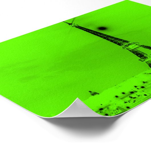 Poster Tour Eiffel verte Lime (Coin)