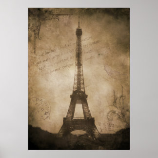 Poster tour eiffel vintage