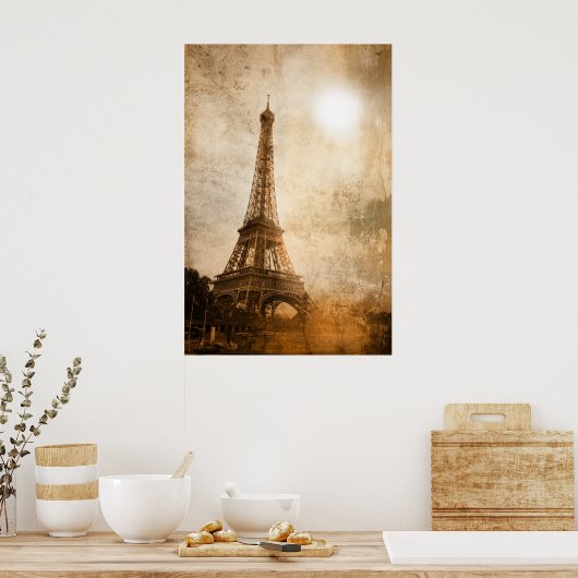 Poster Tour Eiffel vintage (Cuisine)