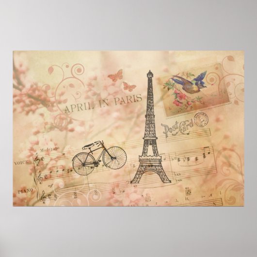 Poster Tour Eiffel vintage (Devant)