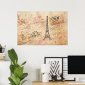 Poster Tour Eiffel vintage (Bureau à domicile)