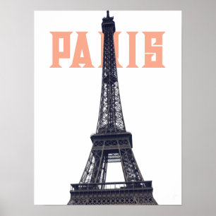 Poster Tour Eiffel vintage Paris Europe