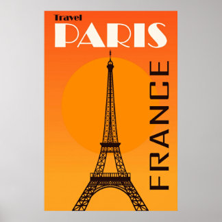 Poster Tour Eiffel vintage Paris Europe Travel