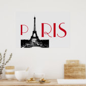Poster Tour Eiffel Voyage à Paris (Cuisine)
