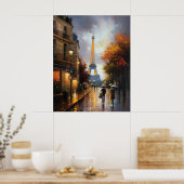 Poster Tour Eiffel vue par un jour d'automne pluvieux à P (Cuisine)