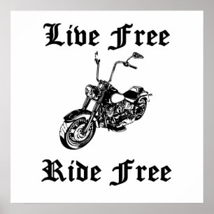 Poster Tour gratuit vivant libèrent la moto