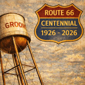 Poster Tour penchée de la Texas Route 66