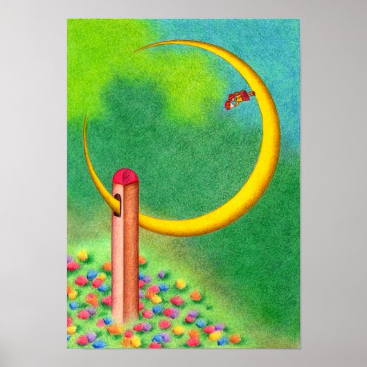 Poster Tour qui a capturé le croissant de lune. (Devant)