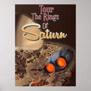 Poster Tour the rings of Saturn Travel poster.