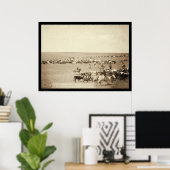 Poster Tour-up Cowboy à Belle Fouche SD 1887 (Bureau à domicile)