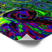 Poster Tourbillon Abstrait Bleu Marbré et Aigue-Marine Ré (Coin)