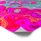 Poster Tourbillon Abstrait Bleu Sarcelle et Rouge (Coin)