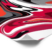 Poster Tourbillon abstrait dynamique de rouge, noir, blan (Coin)