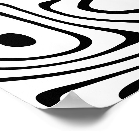 Poster Tourbillon blanc noir Conception abstraite (Coin)