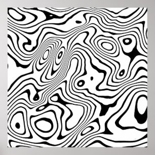 Poster Tourbillon blanc noir Conception abstraite