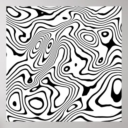 Poster Tourbillon blanc noir Conception abstraite (Devant)