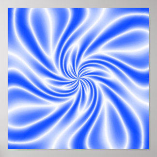 Poster Tourbillon bleu psychédélique