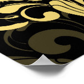 Poster Tourbillon contemporain jaune et noir (Coin)