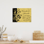 Poster Tourbillon contemporain jaune et noir (Cuisine)