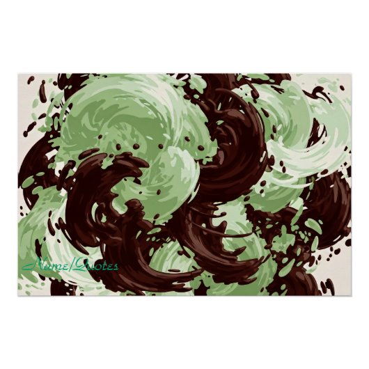 Poster Tourbillon de Chocolat et de Menthe – Art Fluide A (Devant)