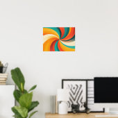 Poster Tourbillon de couleurs rétro – Fond abstrait vinta (Bureau à domicile)