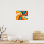 Poster Tourbillon de couleurs rétro – Fond abstrait vinta (Cuisine)